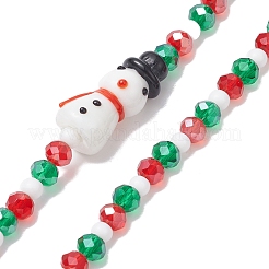 Christmas Glass Beaded Mobile Straps&nbsp;HJEW-TA00006