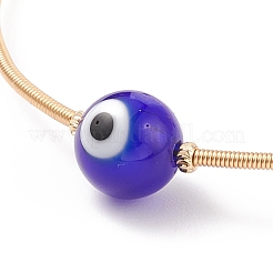 Lampwork Round with Evil Eye Beaded Cuff Bangle&nbsp;BJEW-JB08333-03