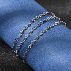 12Pcs 2.4MM 304 Stainless Steel Textured Cable Chain Necklaces for Men Women&nbsp;NJEW-H093-18P-02
