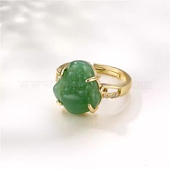 Brass & Resin Adjustable Finger Rings for Women&nbsp;FS-WG6D172-01