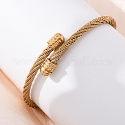 304 Stainless Steel Torque Bangles for Women&nbsp;BJEW-G584-18G
