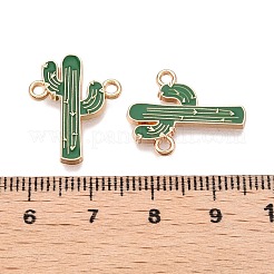 Rack Plating Alloy See Greem Enamel Connector Charms&nbsp;ENAM-N056-349G