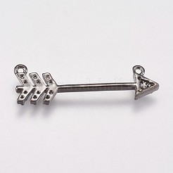 Brass Micro Pave Cubic Zirconia Pendants&nbsp;ZIRC-E145-30B
