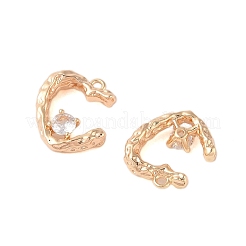 Brass Pendants with Clear Glass&nbsp;KK-N254-55G