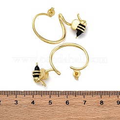 Brass Bees Stud Earrings&nbsp;EJEW-C130-03G