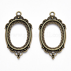 Zinc Alloy Link Cabochon Settings&nbsp;PALLOY-WH0001-35AB