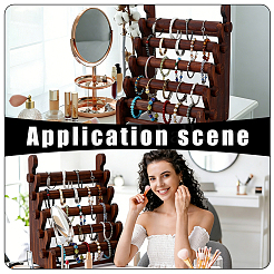 5-Tier Wood Bracelet Display Riser Stands&nbsp;BDIS-WH0003-36