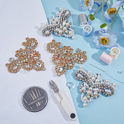 4Pcs 2 Style ABS Imitation Pearl Crown Shoe Flower&nbsp;DIY-FH0005-69