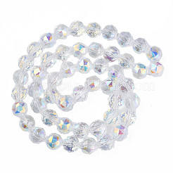 Electroplate Transparent Glass Beads Strands&nbsp;EGLA-N002-34A-C03