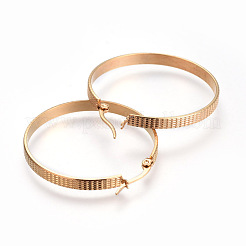201 Stainless Steel Hoop Earrings&nbsp;EJEW-A054-52G