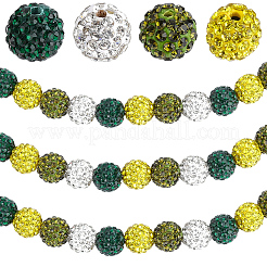 200Pcs 4 Colors Pave Disco Ball Beads&nbsp;RB-PA0001-12