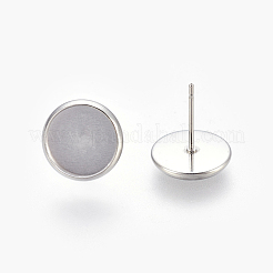 Tarnish Resistant Eco-Friendly 316 Surgical Stainless Steel Stud Earring Settings&nbsp;STAS-F181-01P-10mm