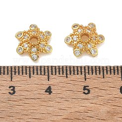 Brass Micro Pave Cubic Zirconia Bead Caps&nbsp;CU-CBA6E4E-10G