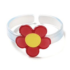 Flower Resin Cuff Bangle for Children&nbsp;BJEW-Q774-01D