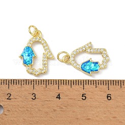 Brass Micro Pave Cubic Zirconia Pendants&nbsp;KK-A197-01G