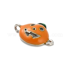 Halloween Brass Orange Enamel Connector Charms&nbsp;KK-F915-04B-P