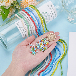 10 Strands 10 Colors Electroplate Glass Beads Strands&nbsp;EGLA-WR0001-07A