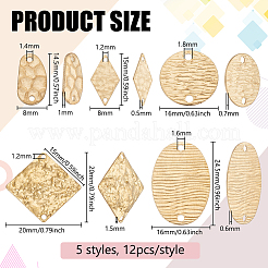 60Pcs 5 Styles Brass Connector Charms&nbsp;KK-BC0014-52