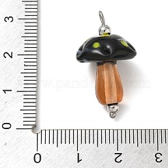 304 Stainless Steel with Handmade Bumpy Lampwork Pendants&nbsp;LA-CBA4231-01D-P