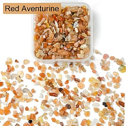 50G Natural Red Aventurine Chip Beads&nbsp;G-YW0001-68