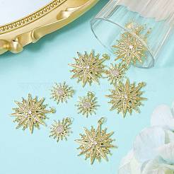 5Pcs Brass Micro Pave Clear Cubic Zirconia Pendants&nbsp;ZIRC-SZ0005-75