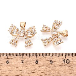 Brass Micro Pave Cubic Zirconia Pendants&nbsp;KK-T073-36G