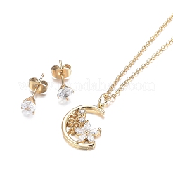 304 Stainless Steel Rhinestone Jewelry Sets&nbsp;SJEW-H301-12G