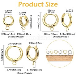 16Pcs 201 Stainless Steel Huggie Hoop Earring Findings&nbsp;STAS-FS0002-27A