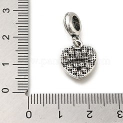 Rack Plating Alloy Crystal Rhinestone European Dangle Charms&nbsp;PALLOY-A009-17AS