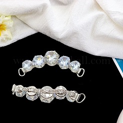 2Pcs Brass Micro Pave Cubic Zirconia Shoes Buckle Clips&nbsp;KK-DJ0001-20