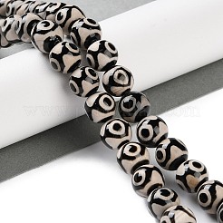 Natural Tibetan 3-Eye dZi Agate Beads Strands&nbsp;G-B084-A08-02