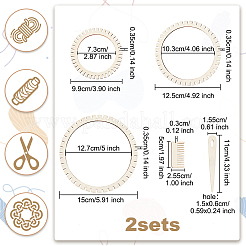 Gear Shape Wooden Cicular Weaving Loom Sets&nbsp;WOOD-WH0029-09