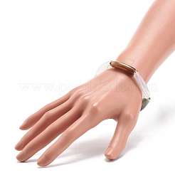 Acrylic Curved Tube Beaded Stretch Bracelet for Women&nbsp;BJEW-JB08374
