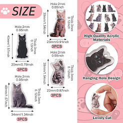 12Pcs 4 Styles Printed Acrylic Pendants&nbsp;OACR-TA0004-14A