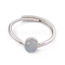 Natural Aquamarine Adjustable Rings&nbsp;RJEW-G273-11P-02