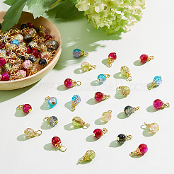 150Pcs Crackle Glass Pendants&nbsp;FIND-DC0001-50