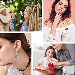 8Pcs 8 Style Rainbow & Cloud & Heart Enamel Dangle Leverback Earrings for Women&nbsp;HJEW-NB0001-35