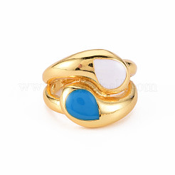Brass Enamel Cuff Rings&nbsp;RJEW-S045-079-NR
