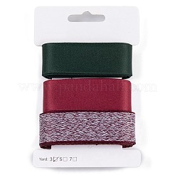 9 Yards 3 Styles Christmas Theme Polyester & Polycotton Ribbons Sets&nbsp;SRIB-A015-01A-07