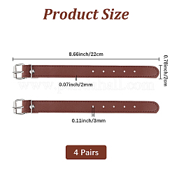 4 Pairs Imitation Leather Bicycle Basket Belt&nbsp;AJEW-CL0001-32B