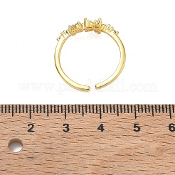 Brass Micro Pave Cubic Zirconia Cuff Open Rings&nbsp;CU-CBA46D5-07G