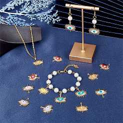 28pcs 7 colors Alloy Enamel Pendants&nbsp;ENAM-SC0002-45