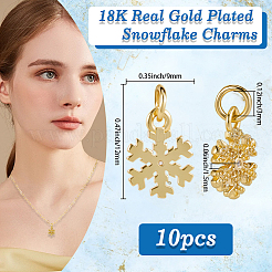 10Pcs Brass Micro Pave Clear Cubic Zirconia Charms&nbsp;KK-BBC0021-57