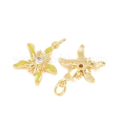 Brass Clear Cubic Zirconia Pendants&nbsp;KK-F931-11G