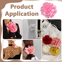 Flower Polyester Brooches&nbsp;JEWB-WH0039-56A