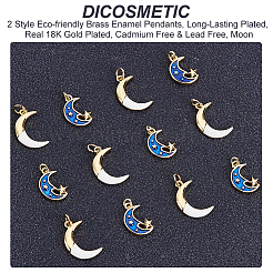 12Pcs 2 Style Eco-friendly Brass Enamel Pendants&nbsp;KK-DC0001-81