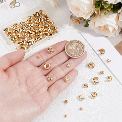 120Pcs 6 Styles Brass Crimp Bead Cover&nbsp;KK-BBC0025-48