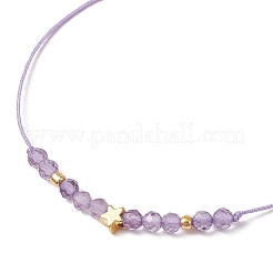 Natural Round Amethyst Beads Braided Bead Bracelets for Women&nbsp;BJEW-JB11655-04