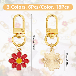 Flower Alloy Enamel Pendant Decoration&nbsp;HJEW-DC00011