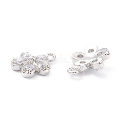 Rack Plating Brass Cubic Zirconia Charms&nbsp;ZIRC-C026-12P